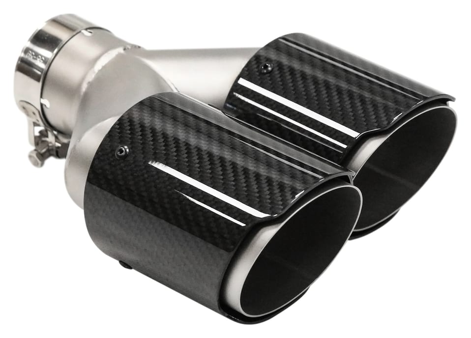 Końcówka Tłumika 89mmx2 wejście 57mm Prawa Carbon Gloss