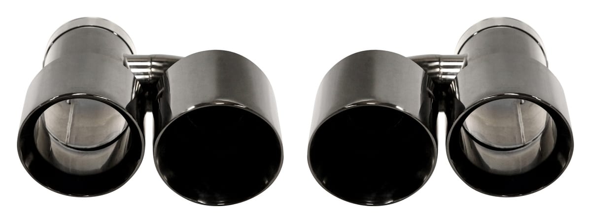 Końcówka Tłumika Typ:33 89mmx2 wejście 76mm Black Chrome Zestaw