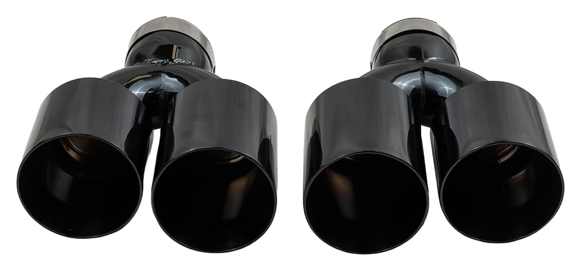 Końcówka Tłumika Typ:35 89mmx2 wejście 76mm Black Chrome Zestaw