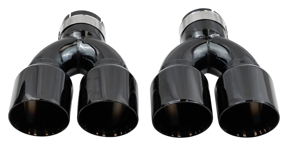 Końcówka Tłumika Typ:36 89mmx2 wejście 70mm Black Chrome Zestaw