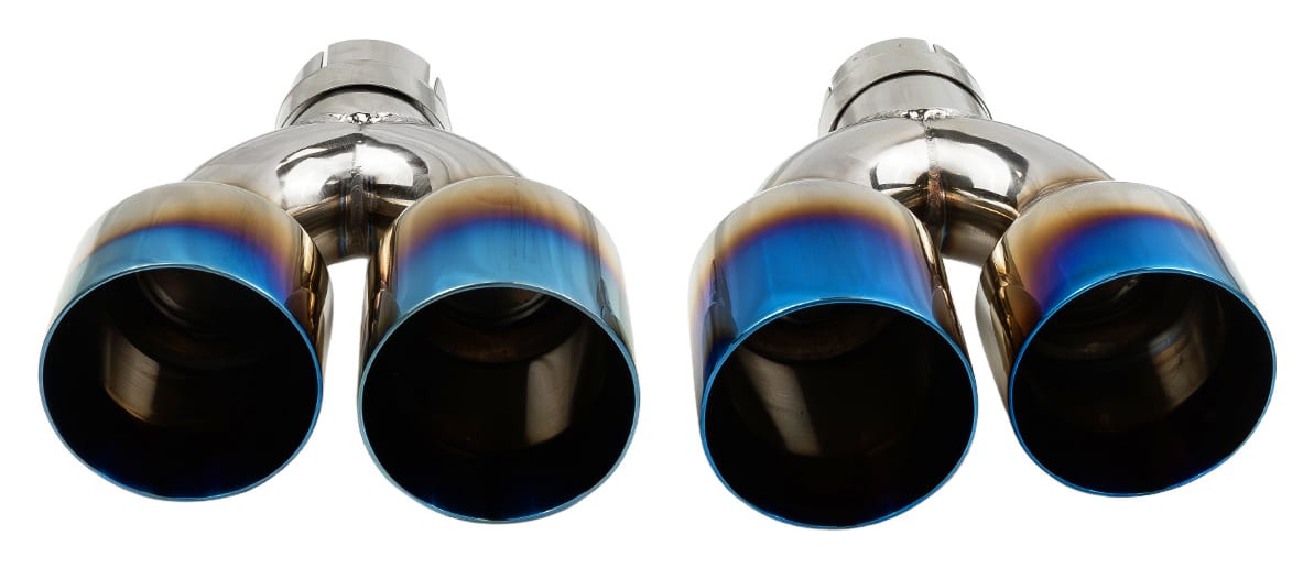 Końcówka Tłumika Typ:37 101mmx2 wejście 76mm Polerowana Burn Zestaw