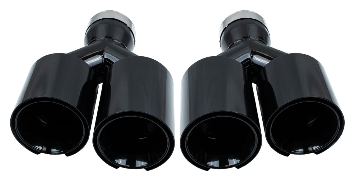 Końcówka Tłumika Typ:52 89mmx2 wejście 70mm Black Chrome Zestaw