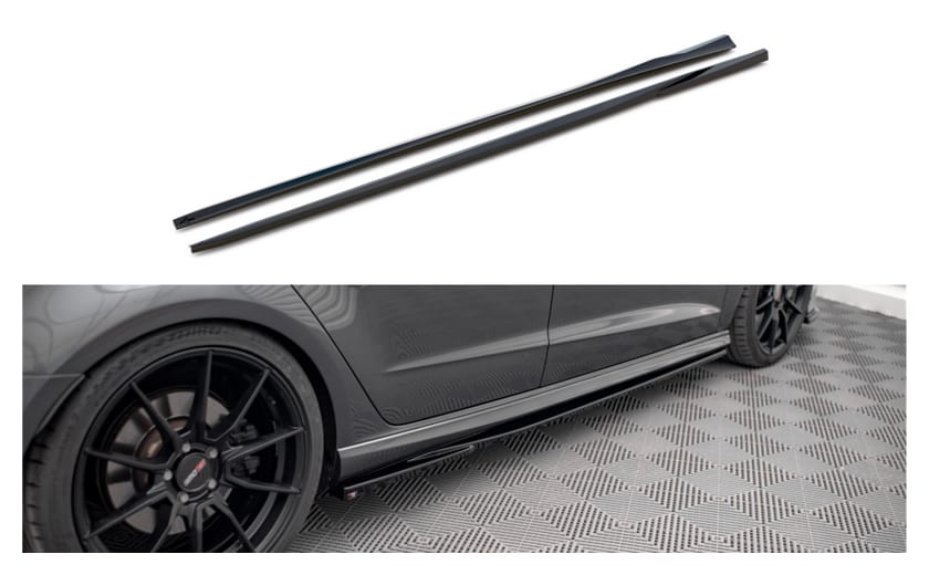 Dokładka Audi A3 8V Facelift S-Line Progi Gloss Black