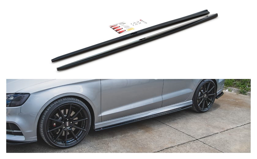 Dokładka Audi A3 8V Facelift S-Line Progi v.2 Gloss Black