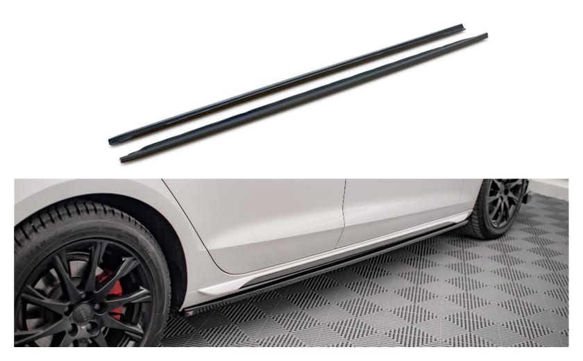 Dokładka Audi A4 B9 Facelift Progi Gloss Black