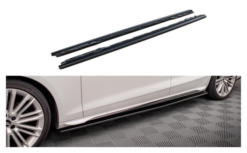 Dokładka Audi A4 B9 Progi Gloss Black