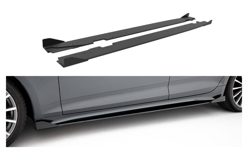 Dokładka Audi A5 F5 Sportback Facelift Progi Street Pro Black + Gloss Flaps