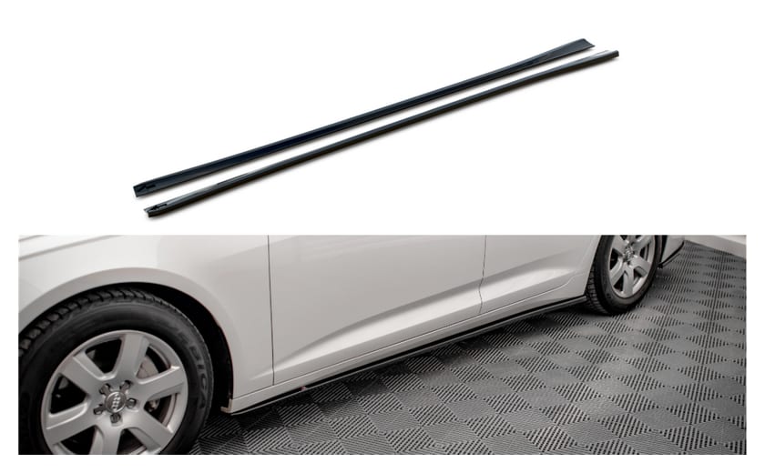 Dokładka Audi A6 C8 Progi Gloss Black