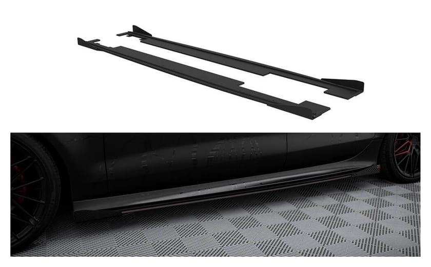 Dokładka Audi A7 C7 S-Line Progi Street Pro Black + Gloss Flaps