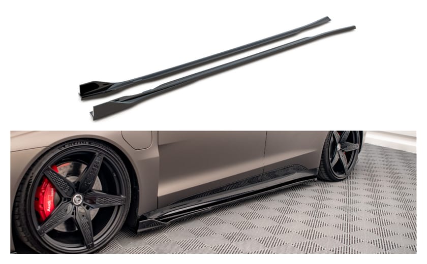 Dokładka Audi e-Tron GT Progi v.2 Gloss Black
