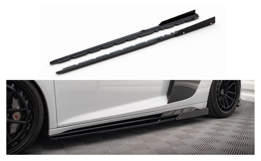 Dokładka Audi R8 4S Facelift Progi v.2 Gloss Black + Flaps