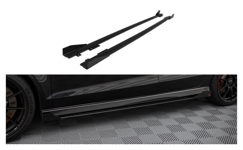 Dokładka Audi RS3 8V Facelift Progi Street Pro v.1 Black-Red + Gloss Flaps