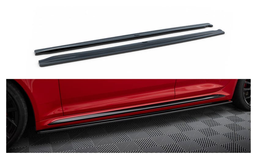 Dokładka Audi RS4 B9 Progi Gloss Black