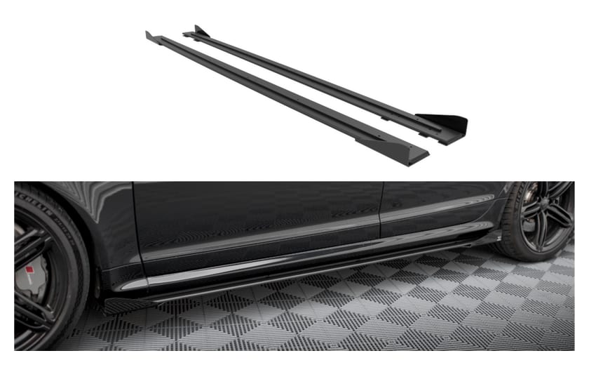 Dokładka Audi RS6 C6 Progi Street Pro Black-Red + Gloss Flaps