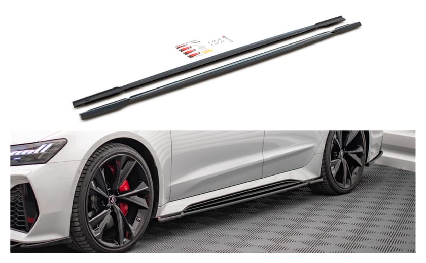 Dokładka Audi RS6 RS7 C8 Progi v.1 Gloss Black