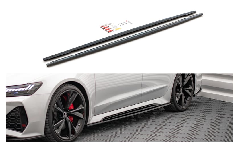 Dokładka Audi RS6 RS7 C8 Progi v.2 Gloss Black