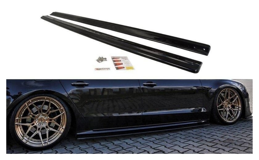Dokładka Audi S8 D4 Facelift Progi Gloss Black