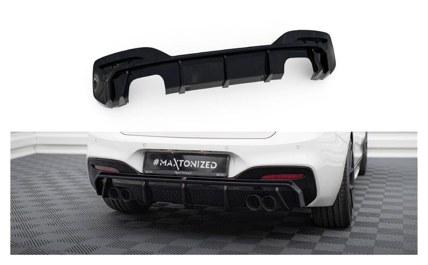 Dokładka BMW 1 F20 Facelift M-Pack Zderzak Tył Wersja z podwójnym wydechem z dwóch stron Gloss Black