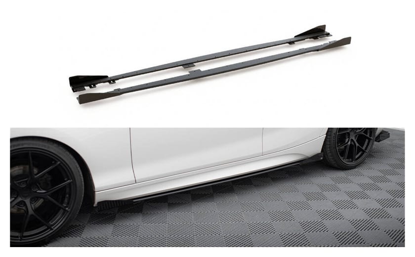 Dokładka BMW 1 F20 Progi Racing v.2 Black + Gloss Flaps