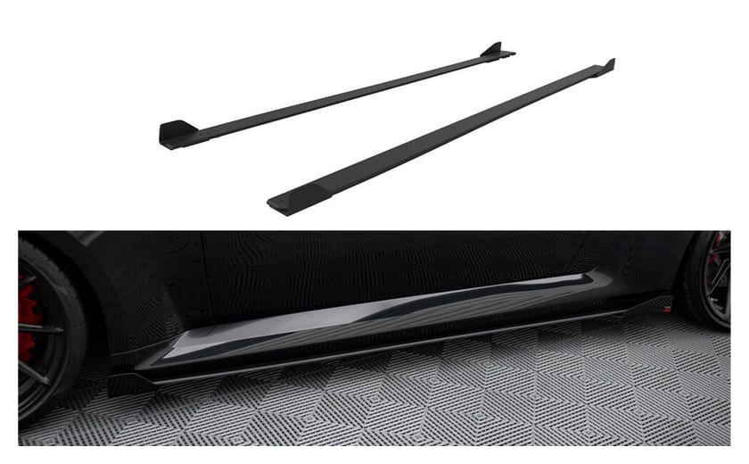Dokładka BMW 2 G87 M-Pack Progi Street Pro v.1 Black-Red + Gloss Flaps