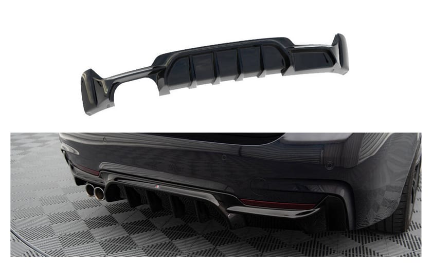 Dokładka BMW 4 F32 F36 F33 M-Pack Zderzak Tył Wersja z pojedynczym wydechem z jednej strony Gloss Black