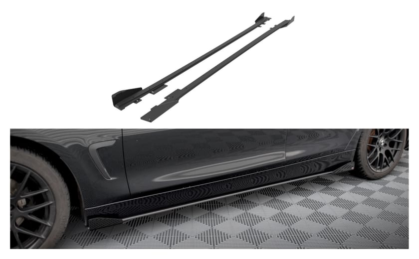 Dokładka BMW 4 F36 Progi Street Pro Black + Gloss Flaps