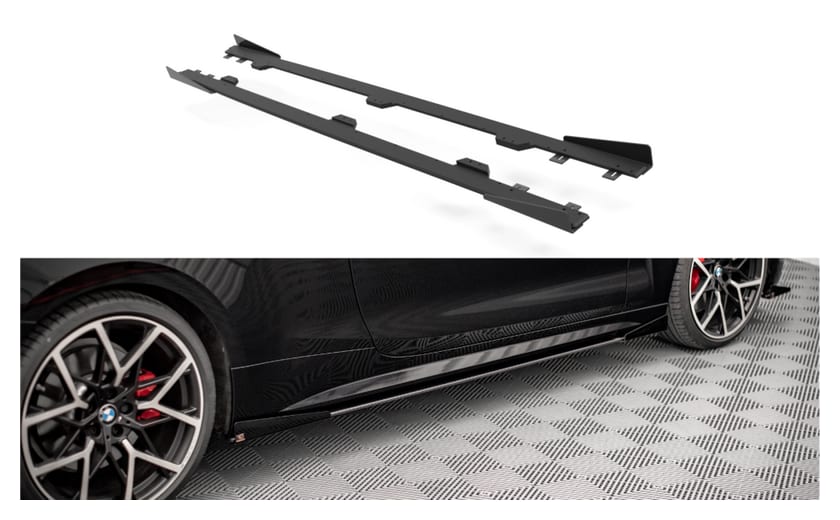 Dokładka BMW 4 G22 M-Pack Progi Street Pro Black + Gloss Flaps