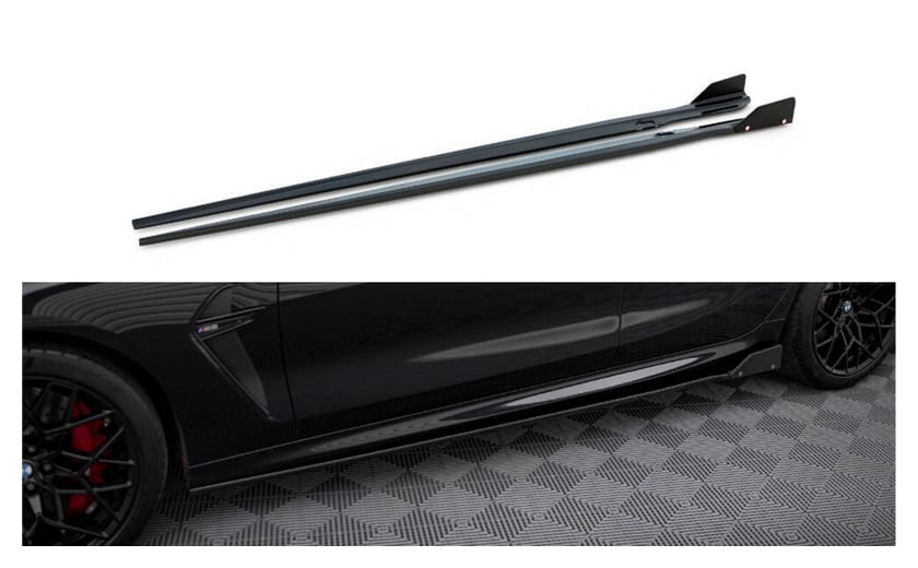 Dokładka BMW 8 F93 G16 M-Pack Progi v.1 Gloss Black + Flaps