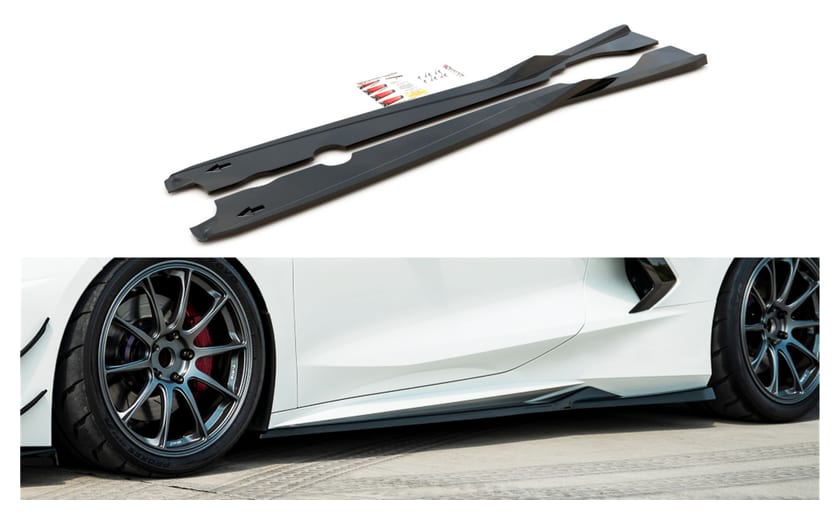 Dokładka Chevrolet Corvette C8 Progi Gloss Black