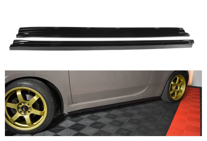 Dokładka Fiat 500 Progi Gloss Black