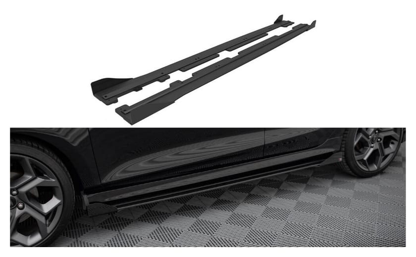 Dokładka Ford Fiesta VIII ST ST-Line Progi Racing Black + Gloss Flaps