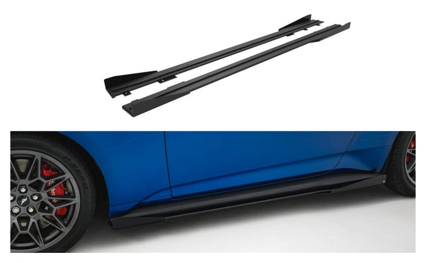 Dokładka Ford Mustang GT Mk7 Progi Street Pro Black + Gloss Flaps
