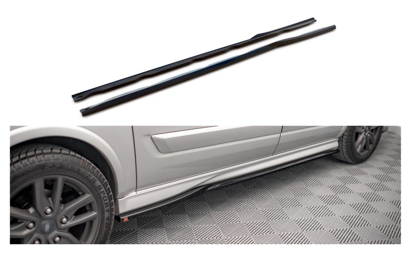 Dokładka Ford Transit Custom I ST-Line Facelift Progi Gloss Black