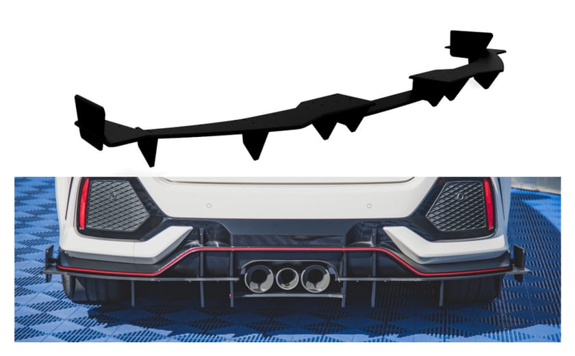 Dokładka Honda Civic X Type-R Zderzak Tył + Flaps Black Racing Durability