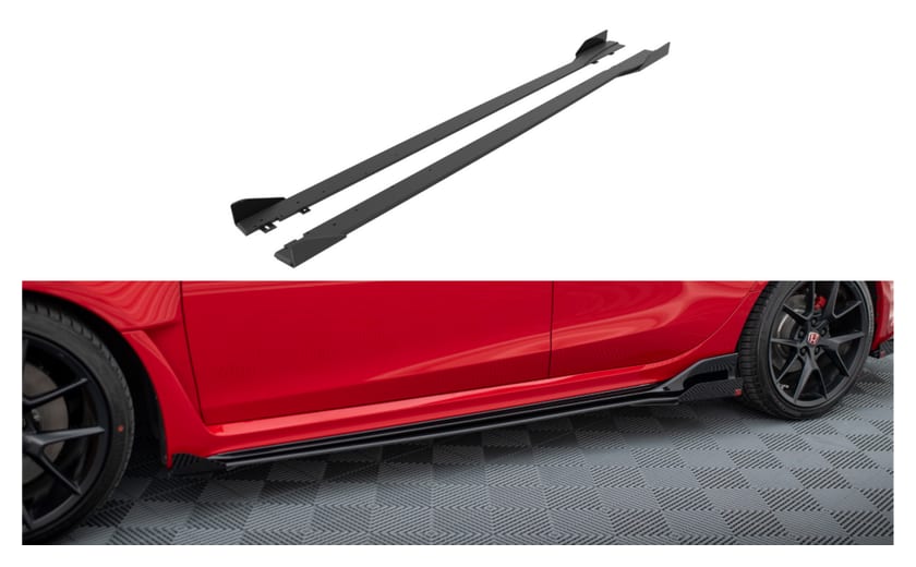Dokładka Honda Civic XI Type-R Progi Street Pro Black-Red + Gloss Flaps