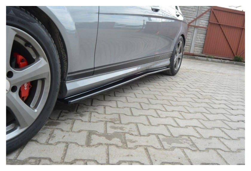 Dokładka Mercedes-Benz C W204 S204 Progi Gloss Black