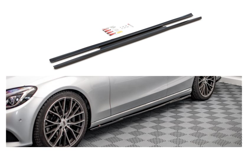 Dokładka Mercedes-Benz C W205 Progi Gloss Black
