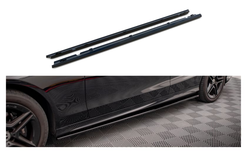 Dokładka Mercedes-Benz C43 C W205 Facelift Progi Gloss Black