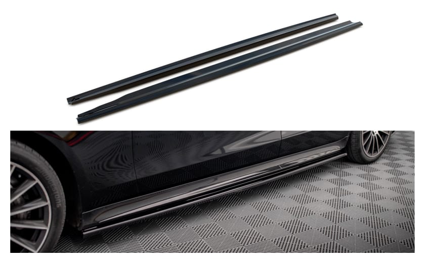 Dokładka Mercedes-Benz S Long V223 Progi Gloss Black