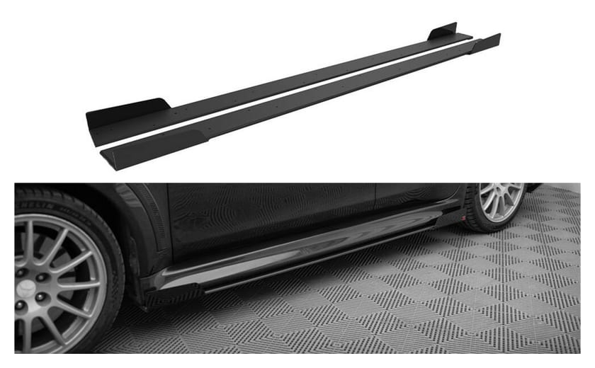 Dokładka Mitsubishi Lancer EVO X Progi Street Pro Black + Gloss Flaps