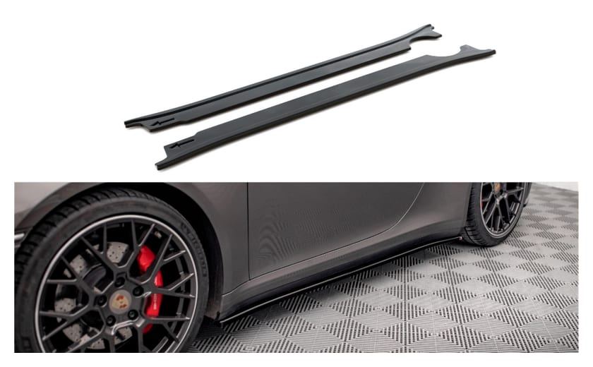 Dokładka Porsche 911 Carrera 4S 992 Progi Gloss Black