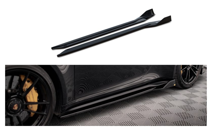 Dokładka Porsche 911 Turbo S 992 Progi Gloss Black