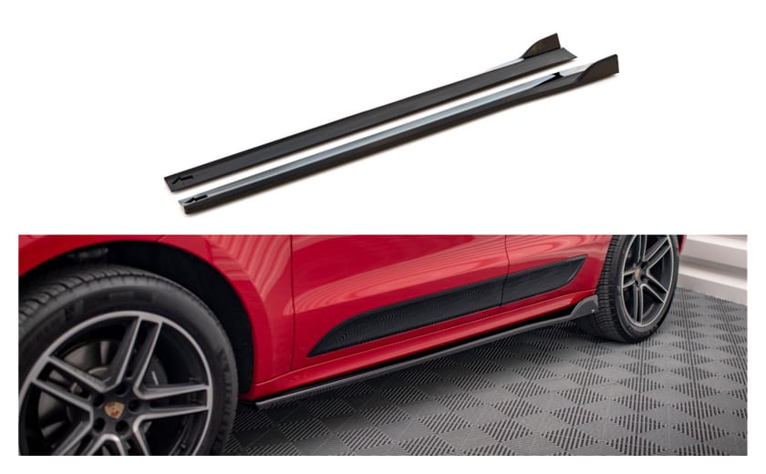 Dokładka Porsche Macan I Facelift Progi Gloss Black