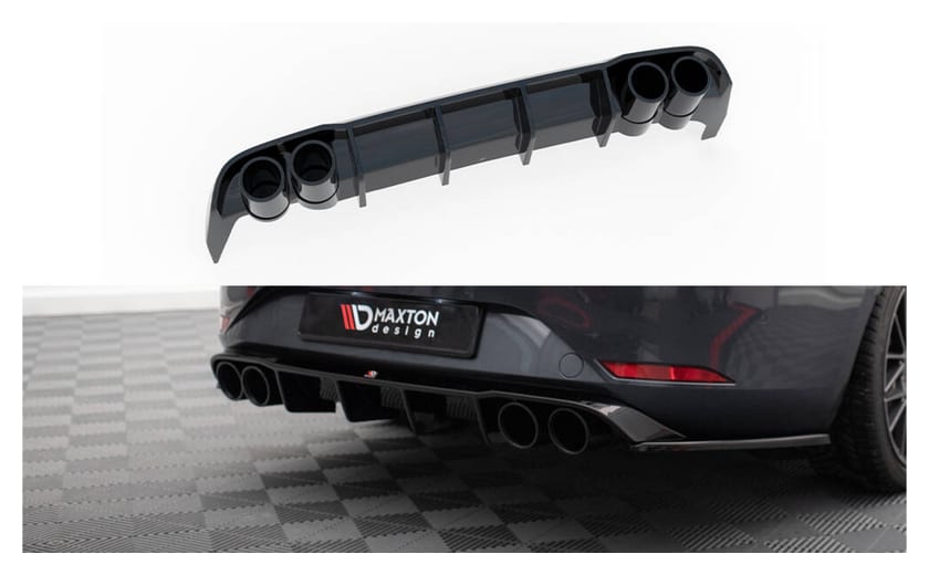 Dokładka Seat Leon ST FR Mk4 Silver Zderzak Tył v.2 Gloss Black