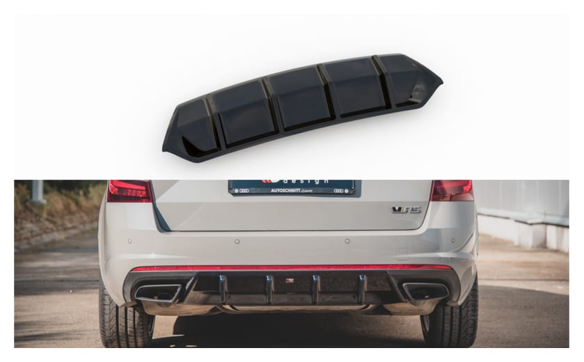 Dokładka Skoda Octavia III Facelift RS Zderzak Tył v.1 Gloss Black