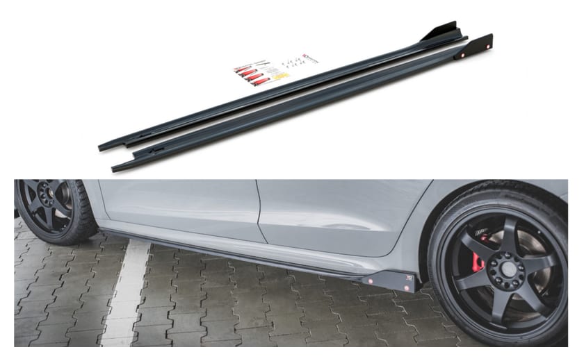 Dokładka Skoda Octavia IV RS Progi v.2 Gloss Black + Flaps