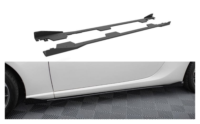 Dokładka Subaru BRZ Progi Street Pro Black + Gloss Flaps