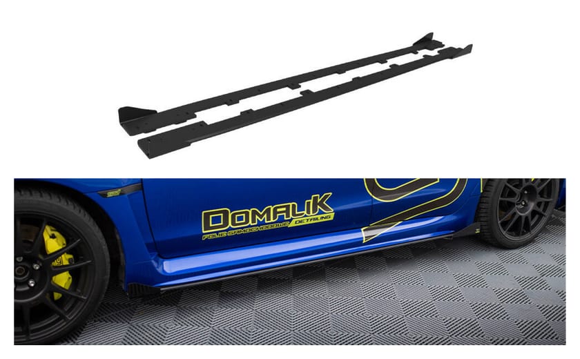 Dokładka Subaru WRX STI Progi Street Pro Black + Gloss Flaps