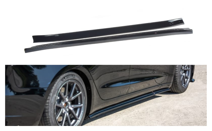 Dokładka Tesla Model 3 Progi Gloss Black