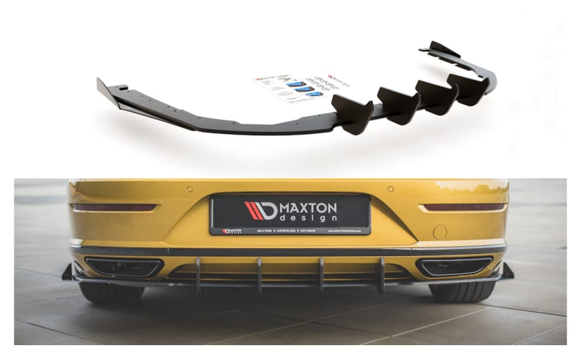 Dokładka Volkswagen Arteon R-Line Zderzak Tył + Flaps Black-Red Racing Durability
